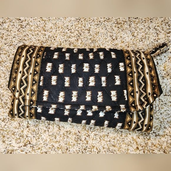 Vera Bradley 3 in 1 crossbody bag purse black print - Picture 1 of 7